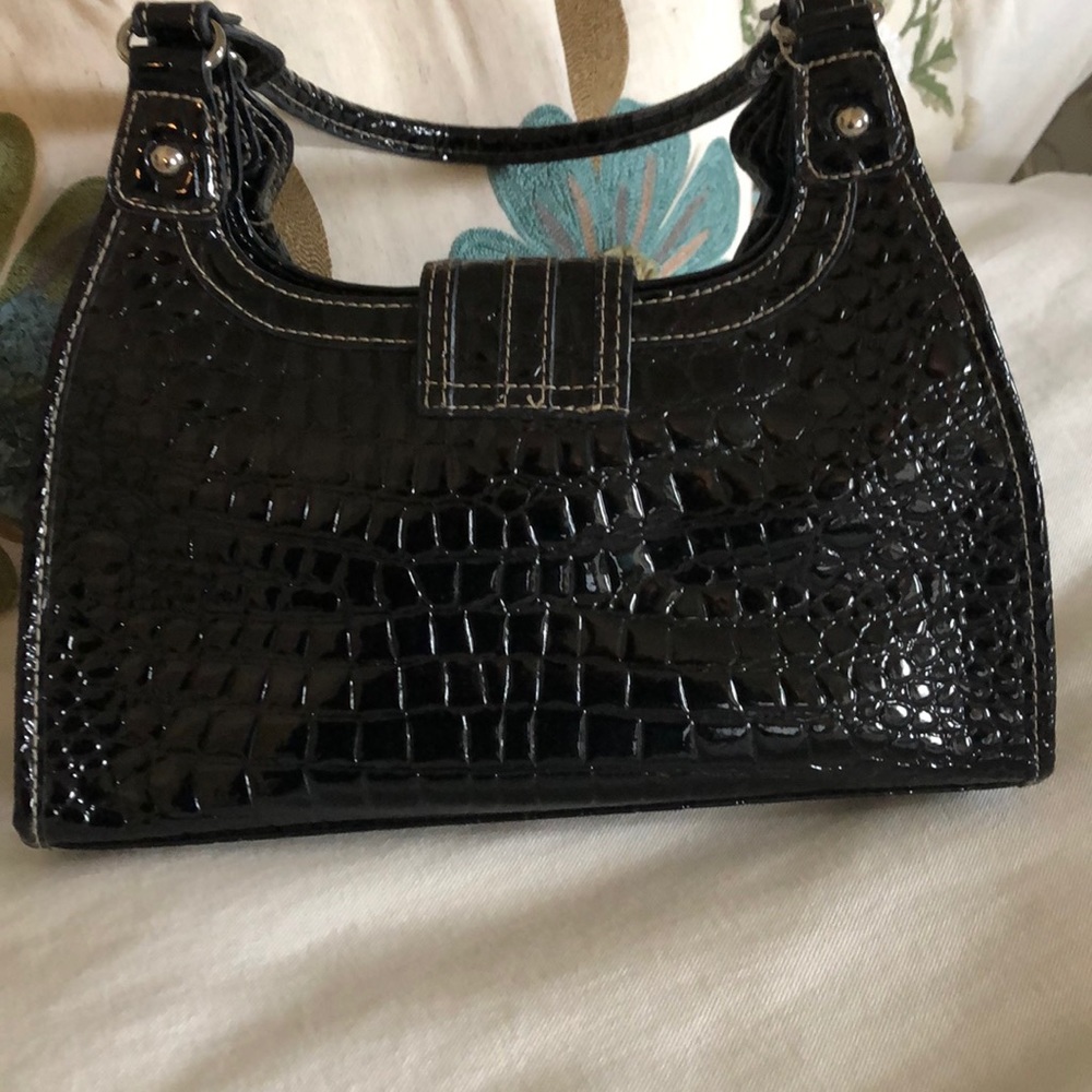 Linear Croc-Effect Vegan Bag Euc - image 3